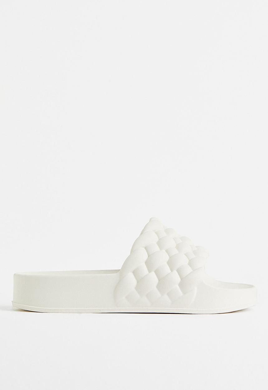 H&M - Braided slides - white