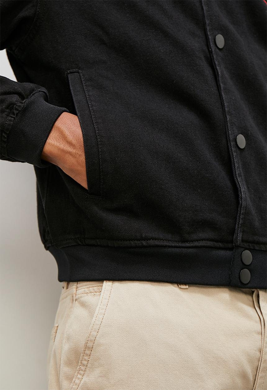 STYLE REPUBLIC - Zweli fashion denim bomber jacket - black