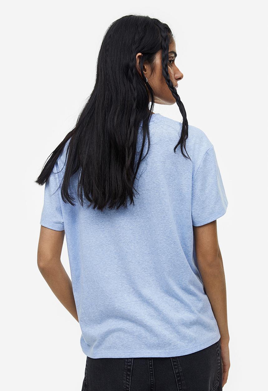 H&M - T-shirt - light blue marl/memphis