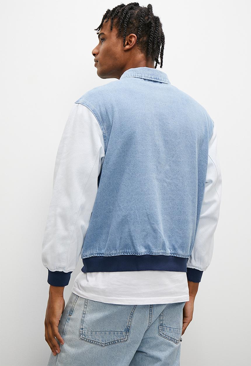 STYLE REPUBLIC - Zweli fashion denim bomber jacket - mid blue