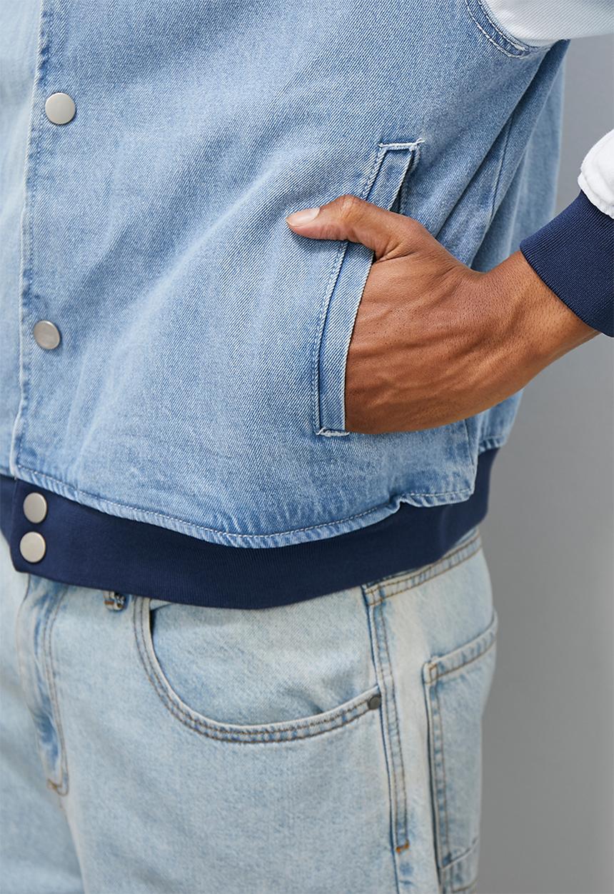 STYLE REPUBLIC - Zweli fashion denim bomber jacket - mid blue