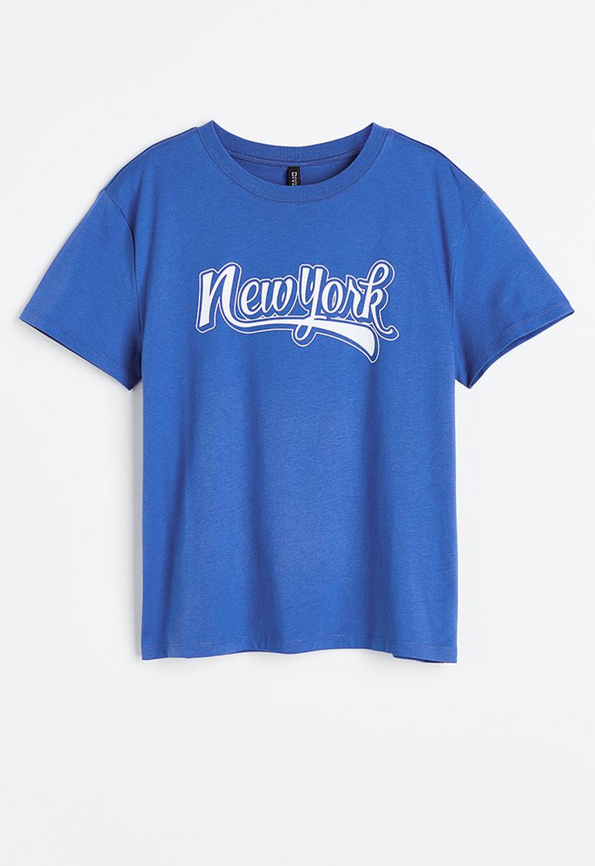 H&M - T-shirt - bright blue/new york 