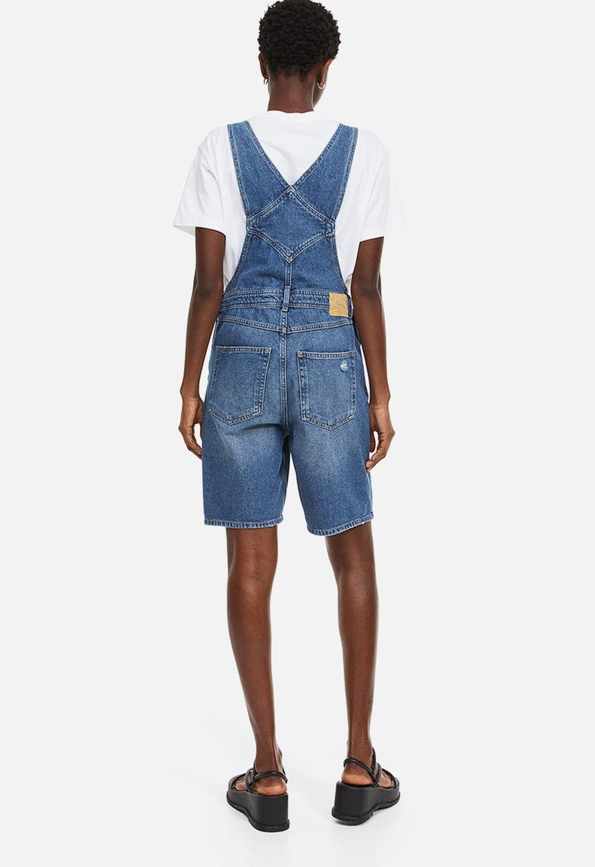 H&M - Denim dungaree shorts - blue