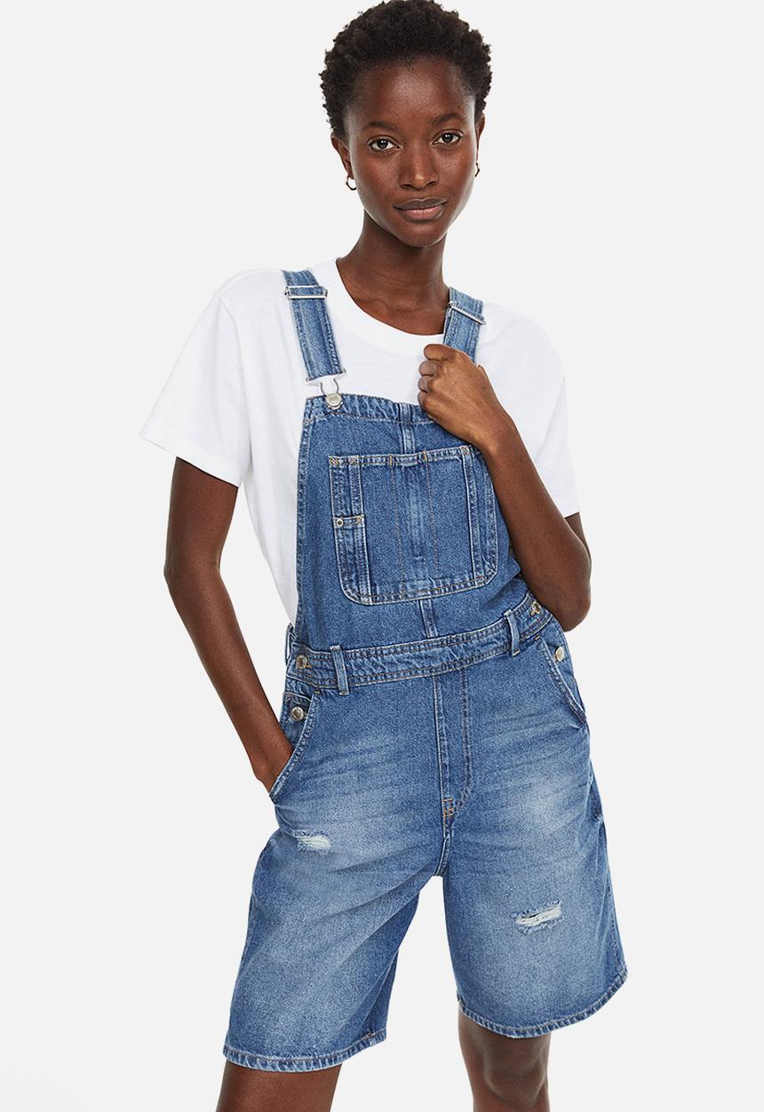 H&M - Denim dungaree shorts - blue