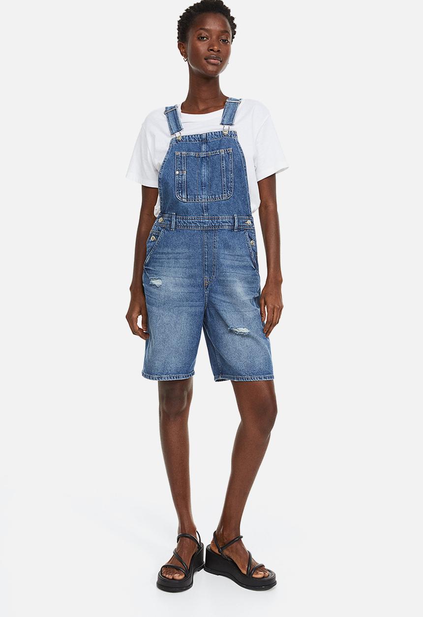 H&M - Denim dungaree shorts - blue