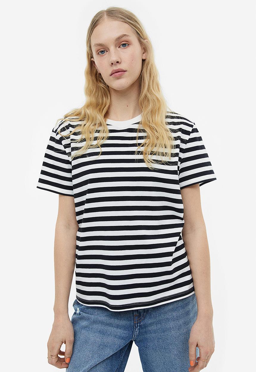 H&M - T-shirt - white/striped