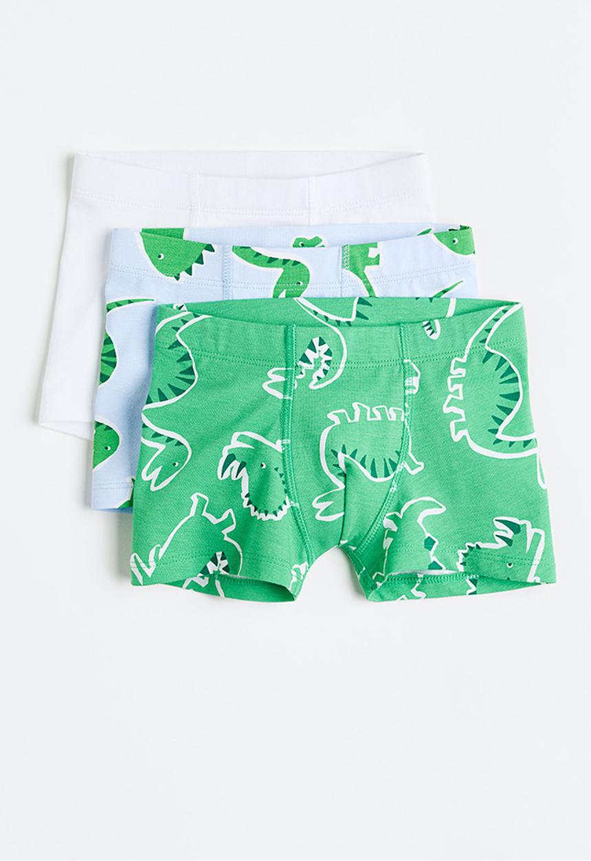 H&M - 3-pack boxer shorts - green/dinosaurs 