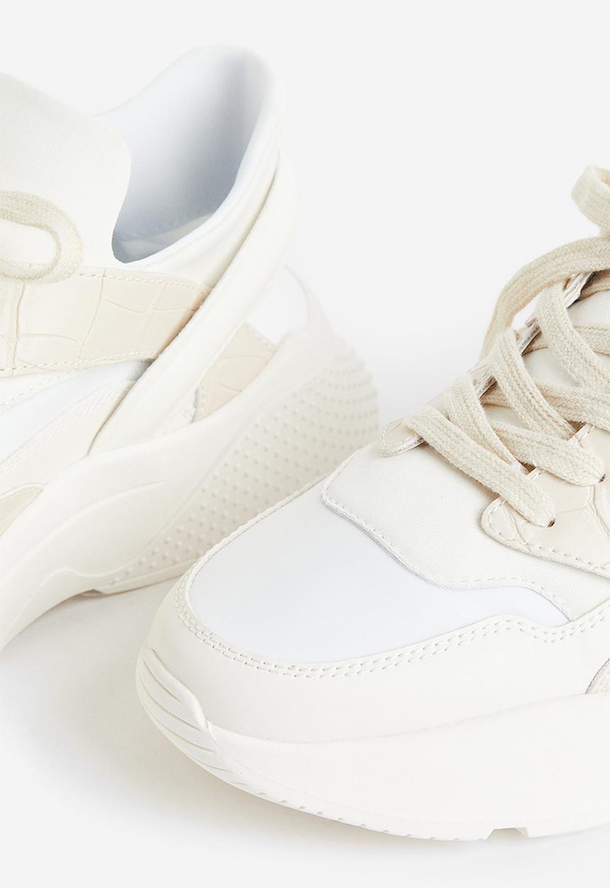 H&M - Chunky trainers - white/beige 