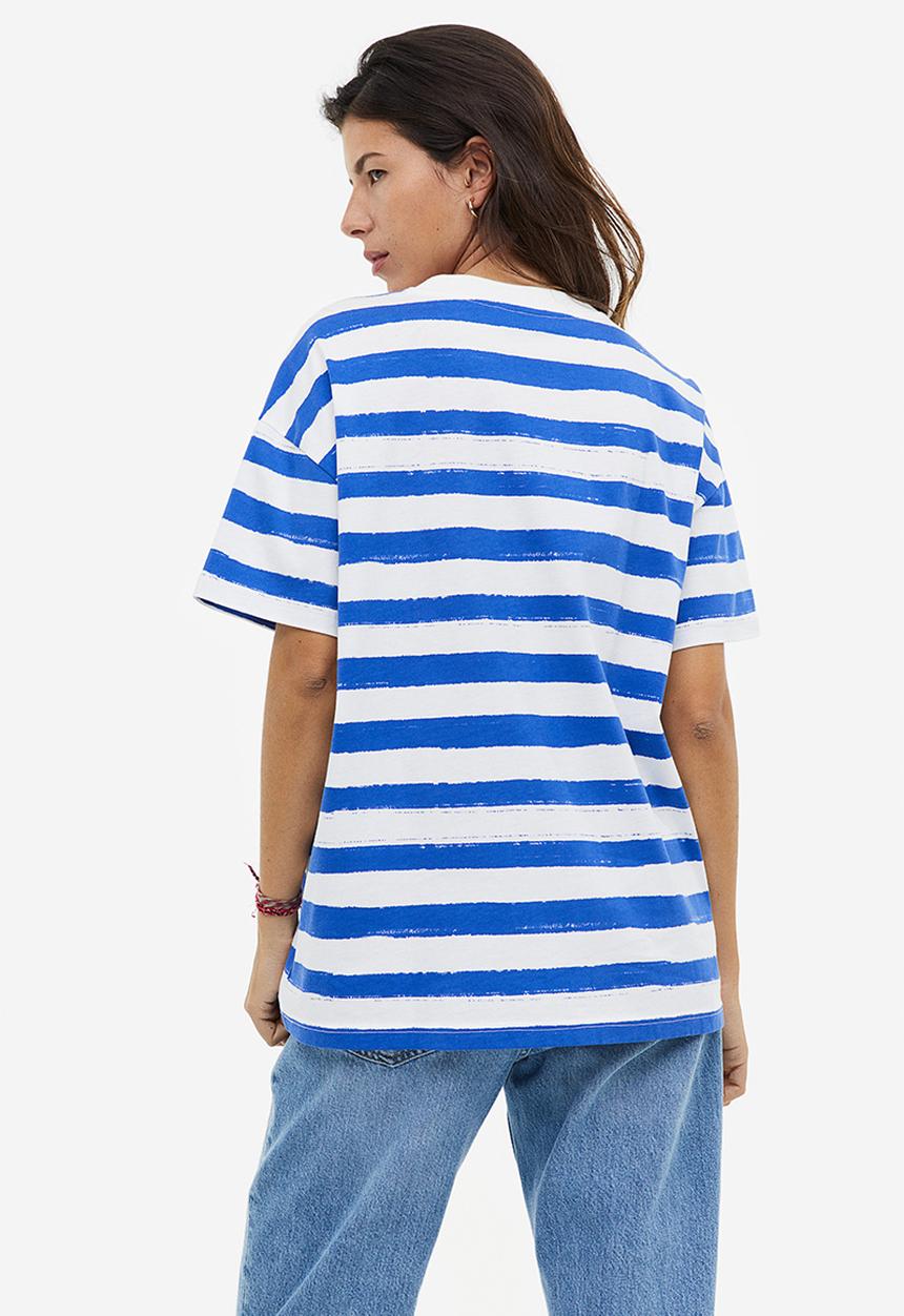 H&M - Printed t-shirt - blue/striped
