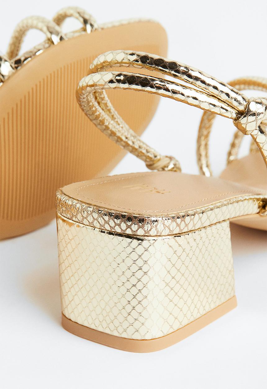 H&M - Heeled sandals - gold-coloured 