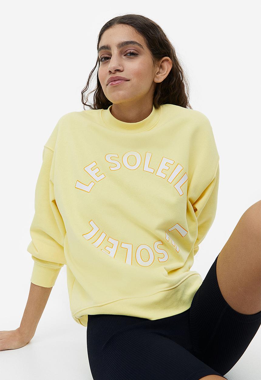H&M - Printed sweatshirt - light yellow