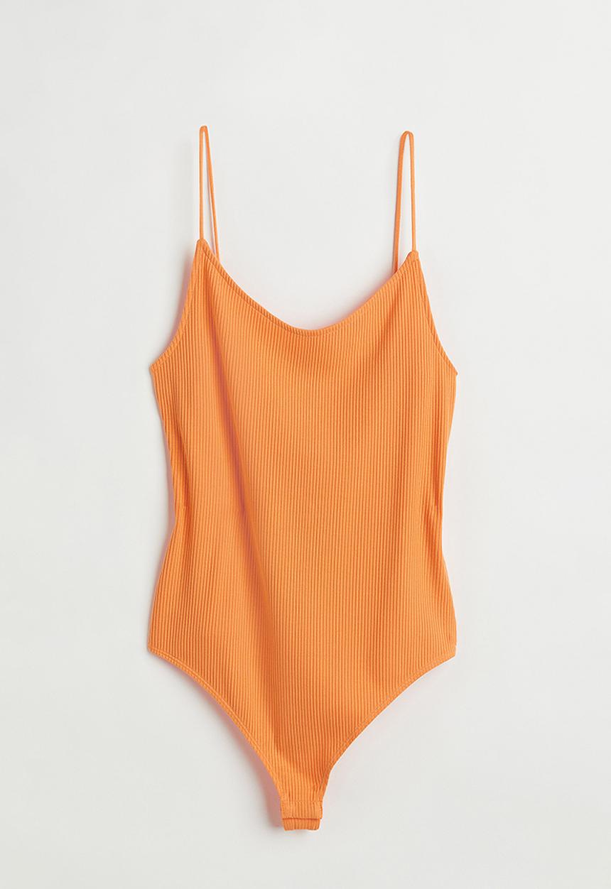 H&M - Ribbed thong body - orange