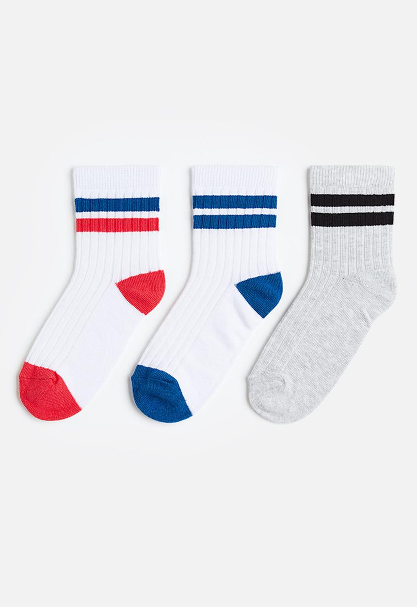 H&M - 3 Pack socks - light grey marl & striped 