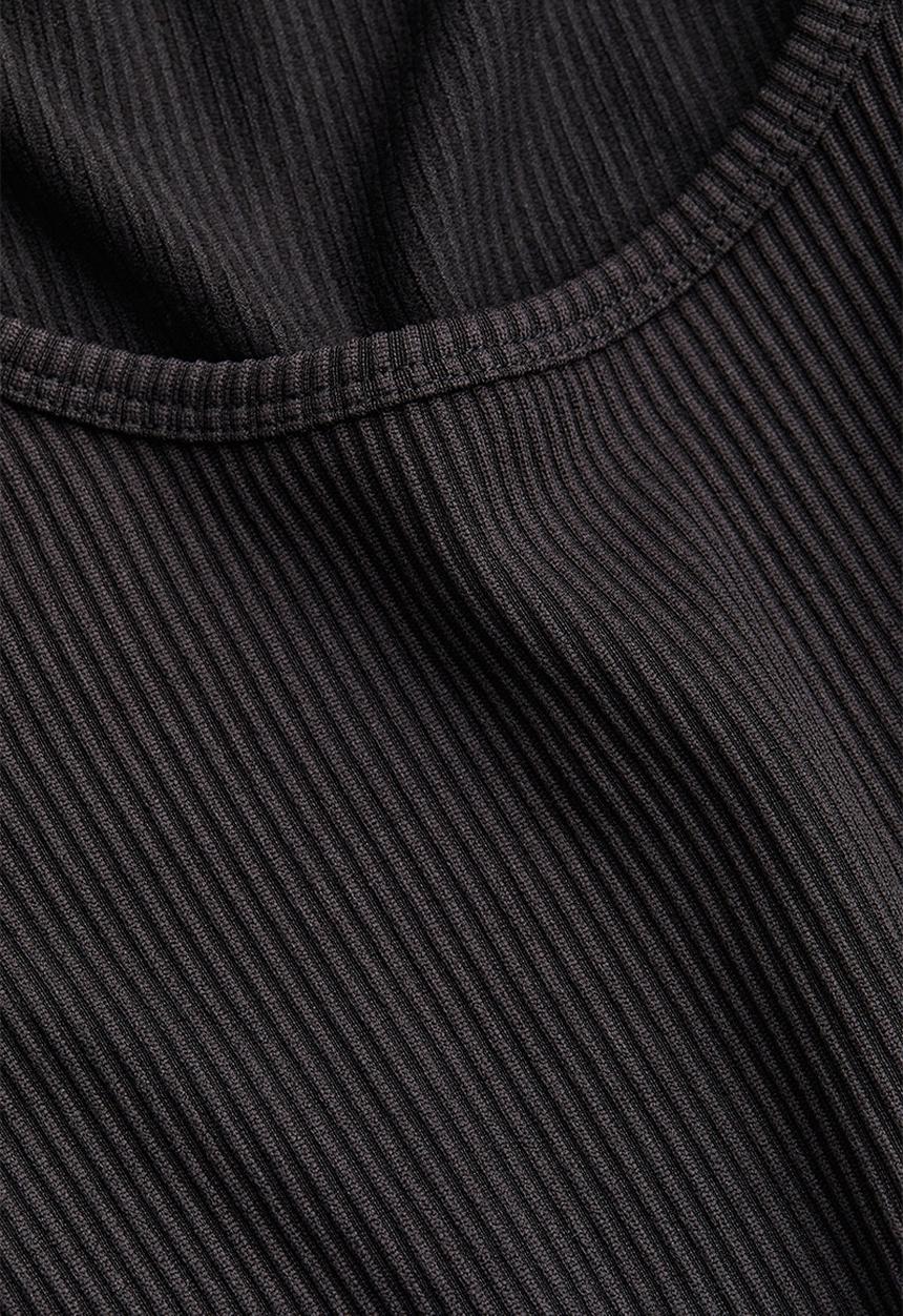 H&M - Ribbed jersey top - black