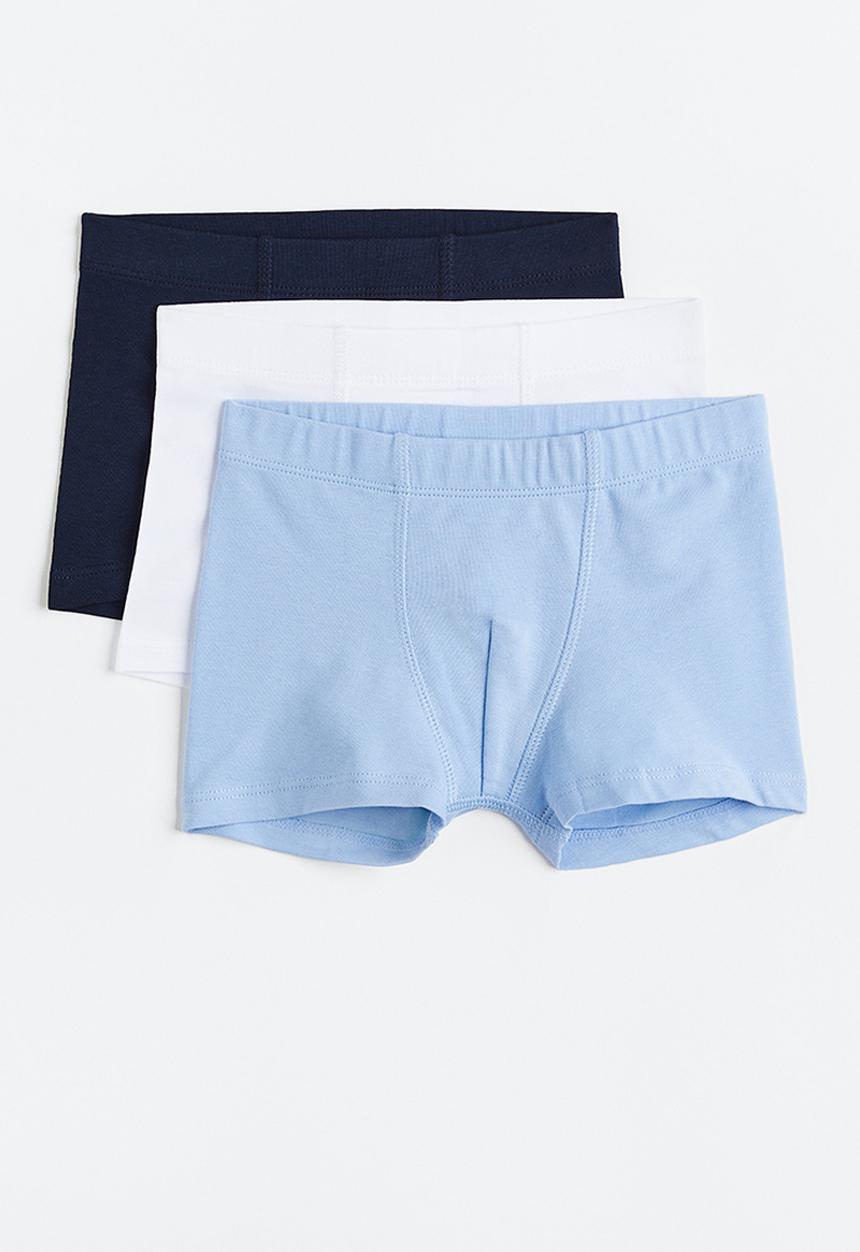H&M - 3 Pack boxer shorts - light blue & navy blue 