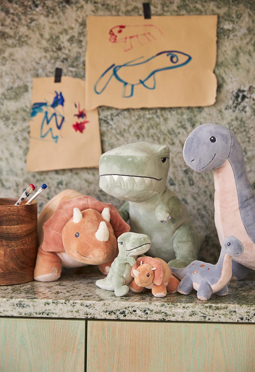 H&M - Dinosaur soft toy - orange triceratops