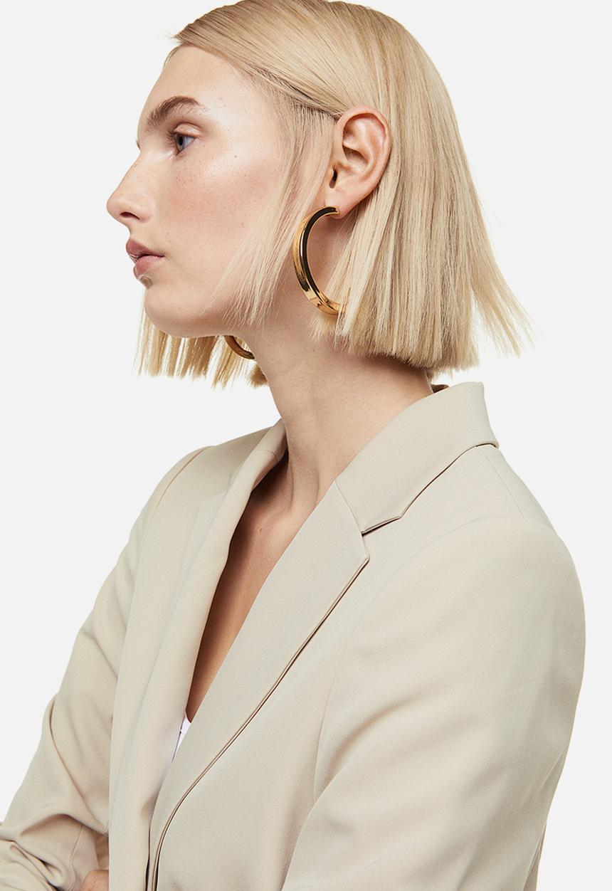 H&M - Gathered-sleeve jacket - beige