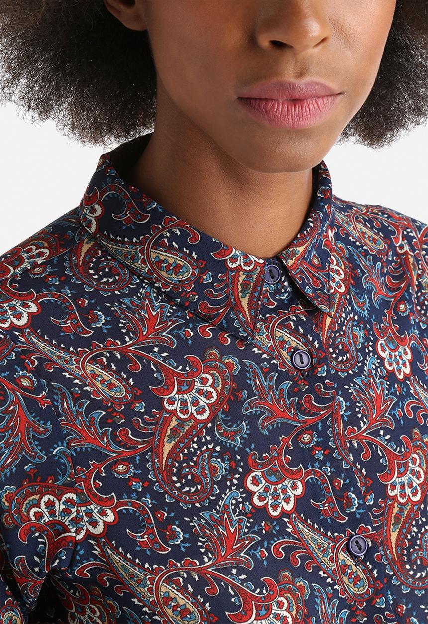 Influence. - Paisley Print Longline Shirt 