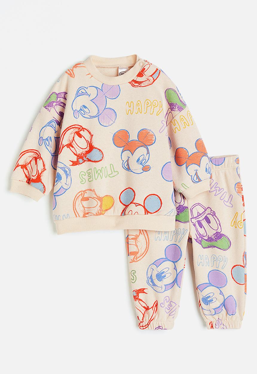 H&M - 2 Piece sweatshirt set - light beige disney 