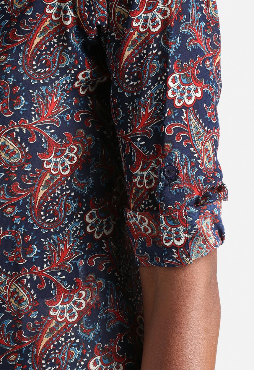 Influence. - Paisley Print Longline Shirt 