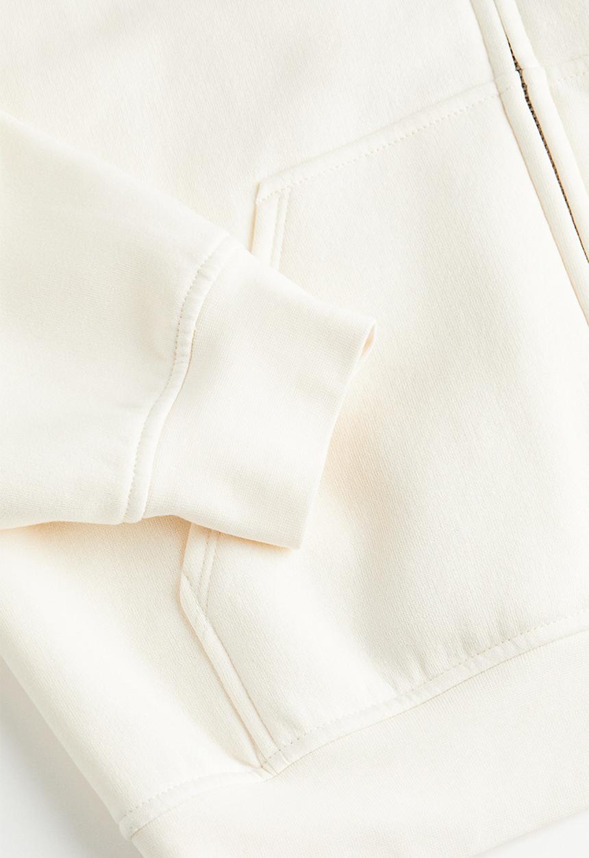 H&M - Oversized zip-through hoodie - cream 