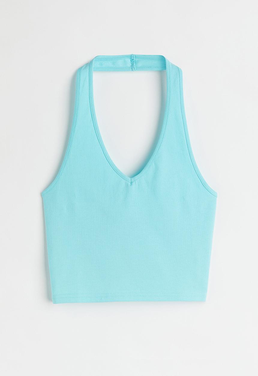 H&M - Halterneck v-neck top - turquoise
