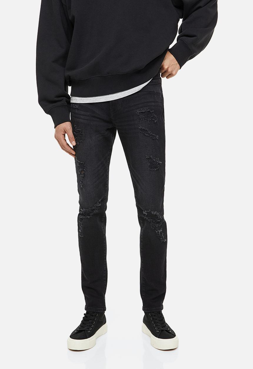 H&M - Skinny jeans - black trashed