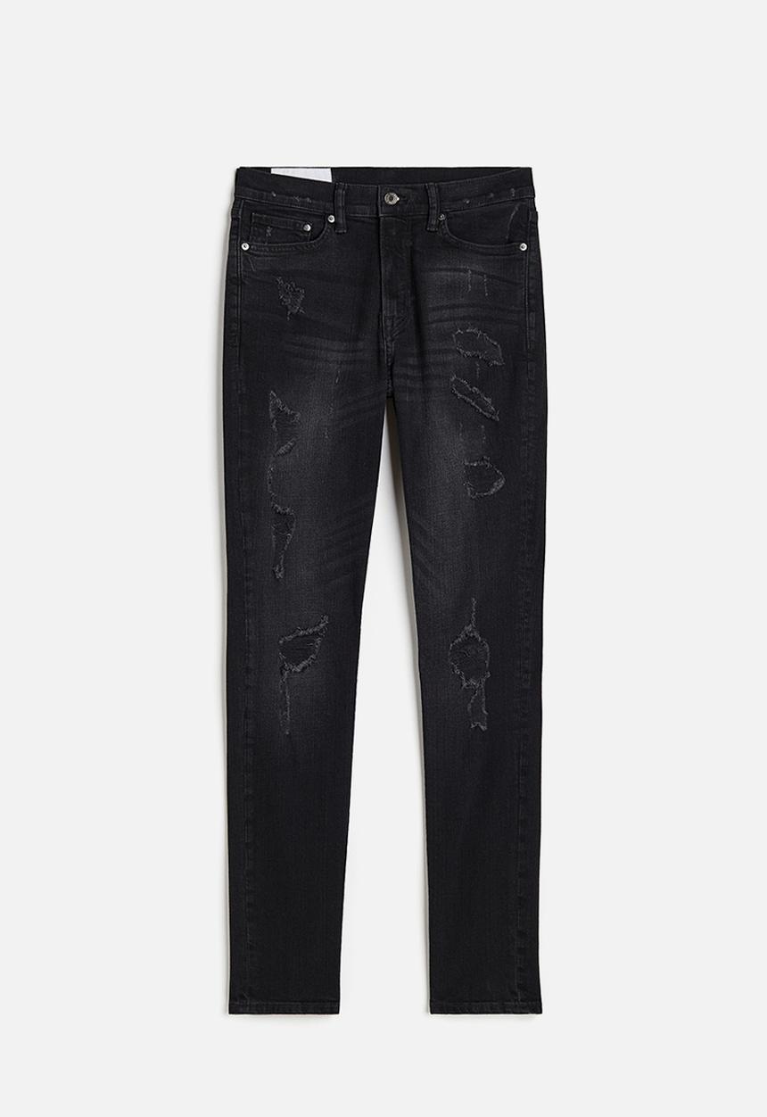 H&M - Skinny jeans - black trashed