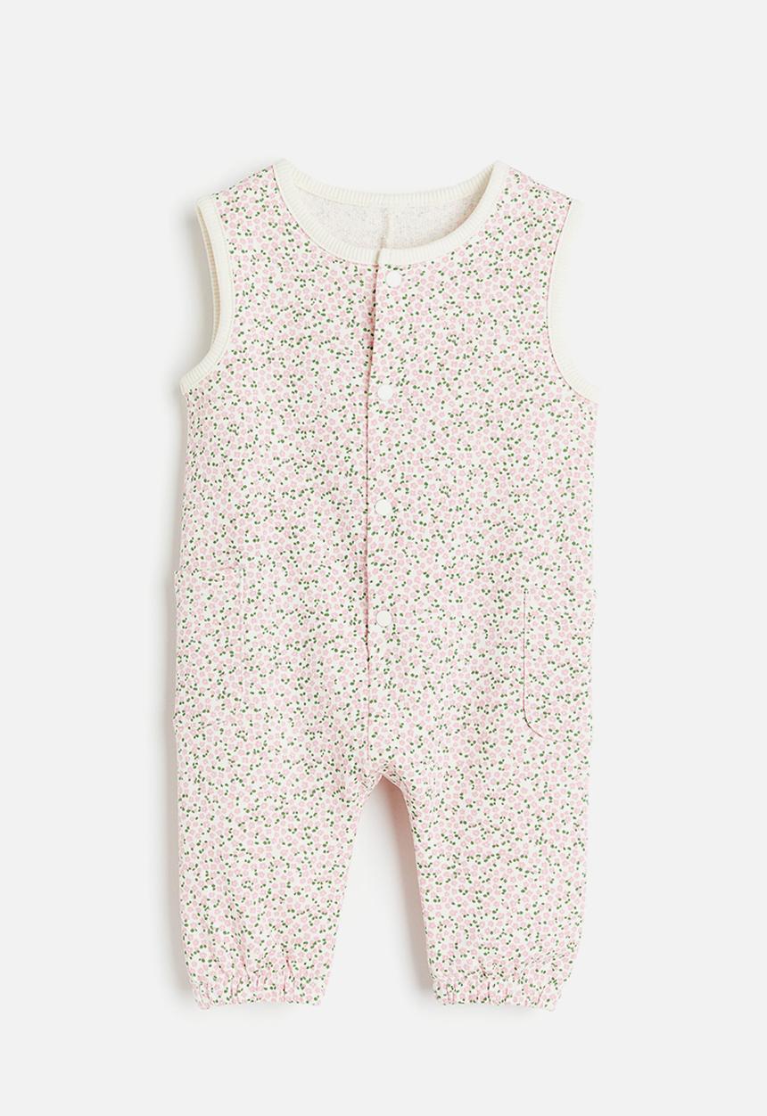 H&M - Cotton romper suit - white & pink floral