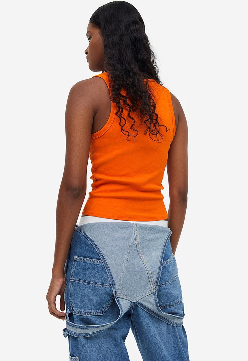 H&M - Ribbed cotton vest top - orange