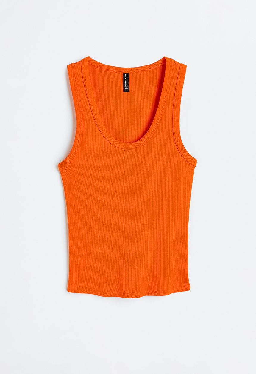 H&M - Ribbed cotton vest top - orange