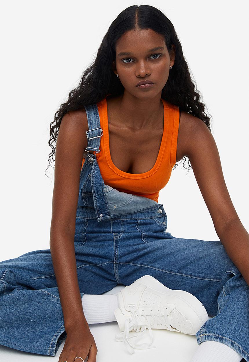 H&M - Ribbed cotton vest top - orange