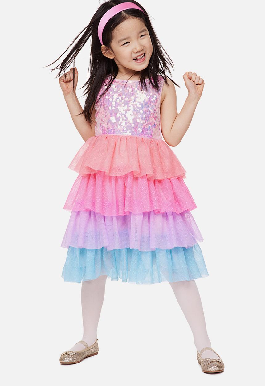 H&M - Sequined tulle dress - light pink