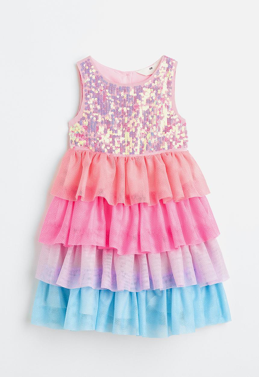 H&M - Sequined tulle dress - light pink