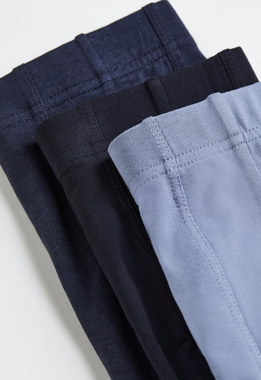 H&M - 3 Pack mid cotton trunks - pigeon blue & dark blue