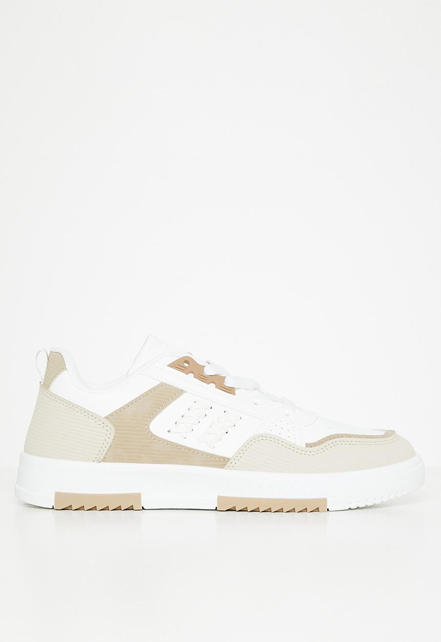 Tom Tom - Chunky colour block sneaker - beige & white