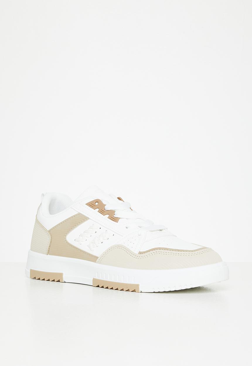 Tom Tom - Chunky colour block sneaker - beige & white