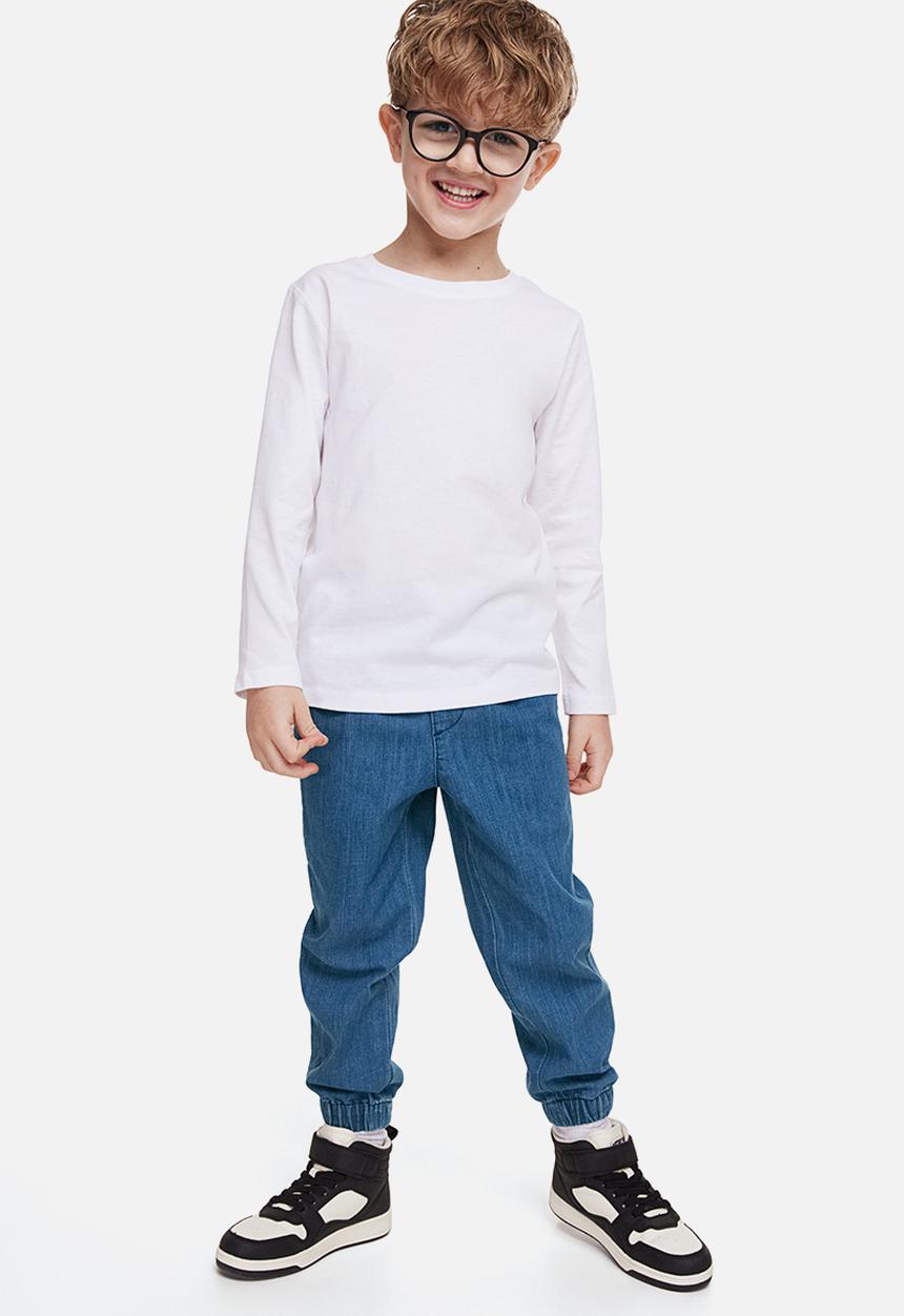 H&M - Twill joggers - denim blue