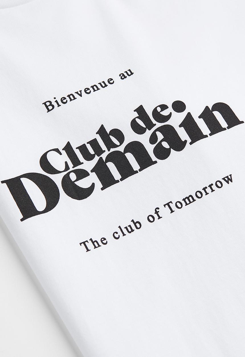 H&M - Relaxed fit printed T-shirt - white club de demain