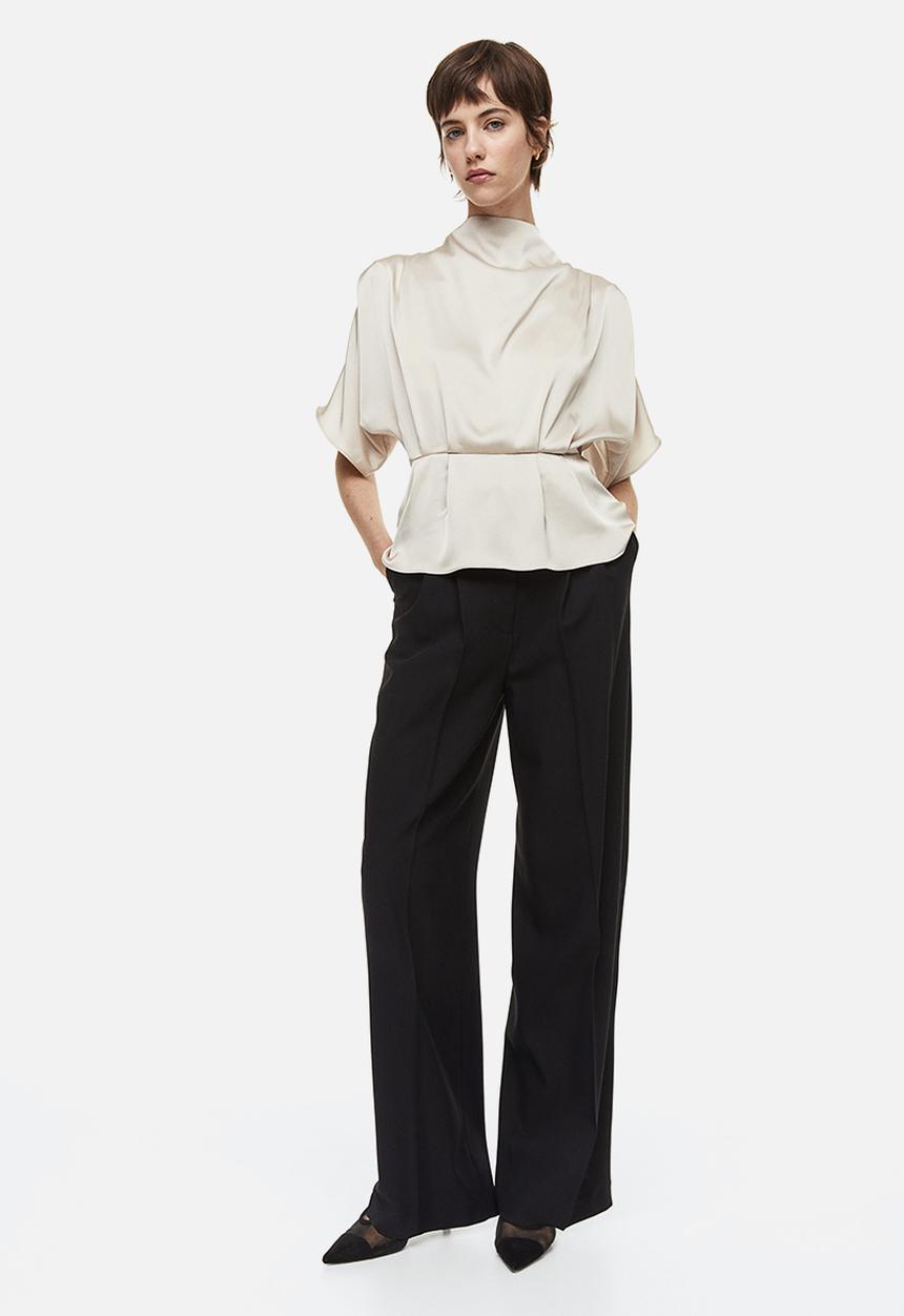 H&M - Peplum blouse - light beige 