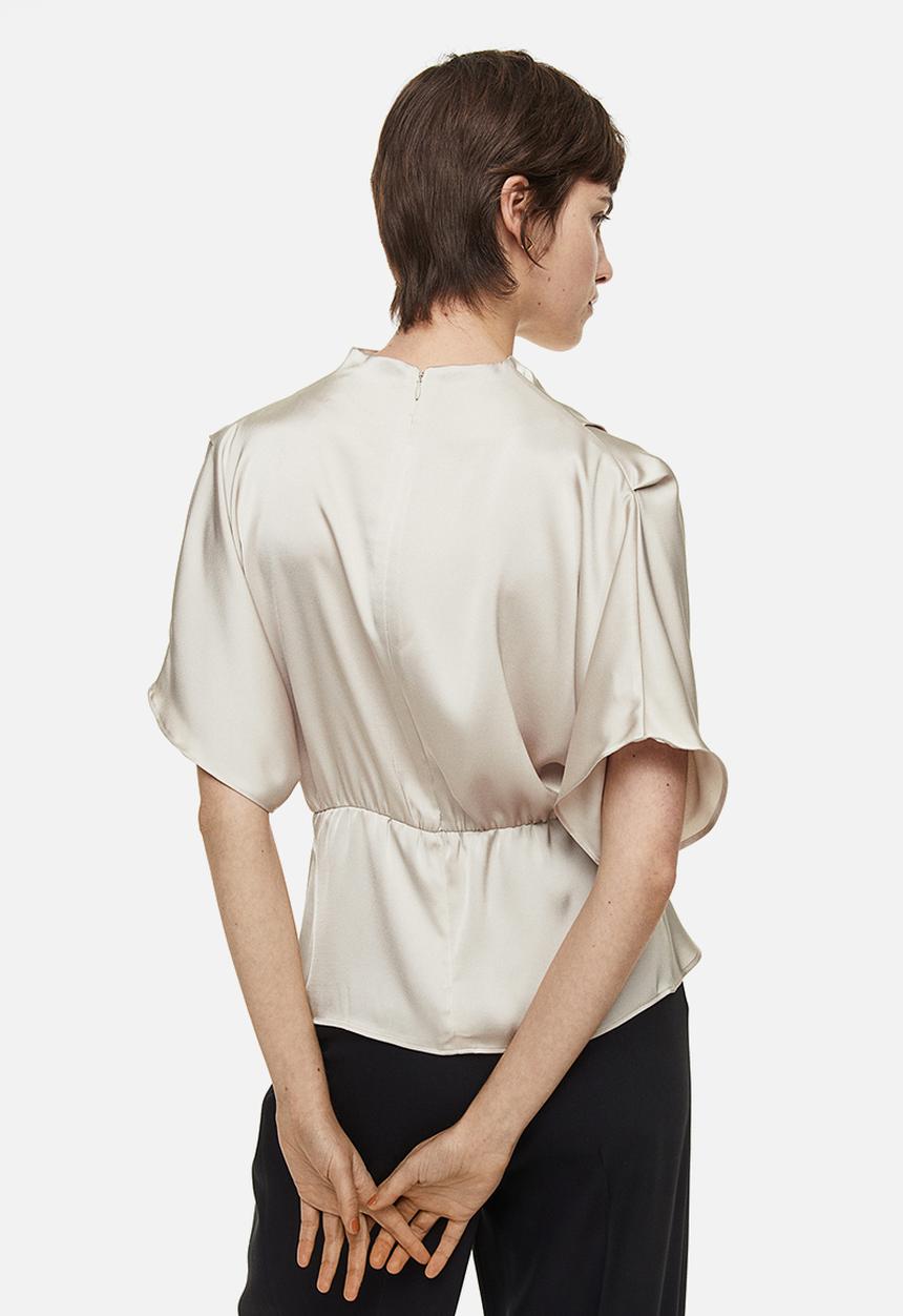 H&M - Peplum blouse - light beige 