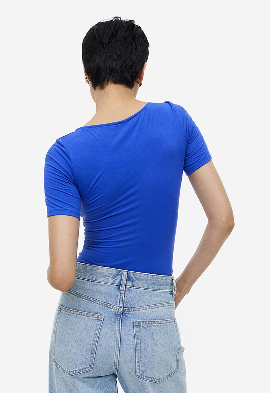 H&M - Short-sleeved thong body - bright blue