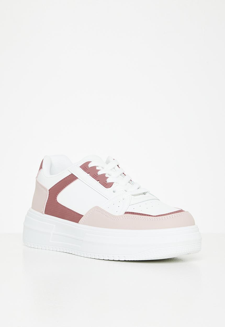 Tom Tom - Colourblock sneaker - white & mink