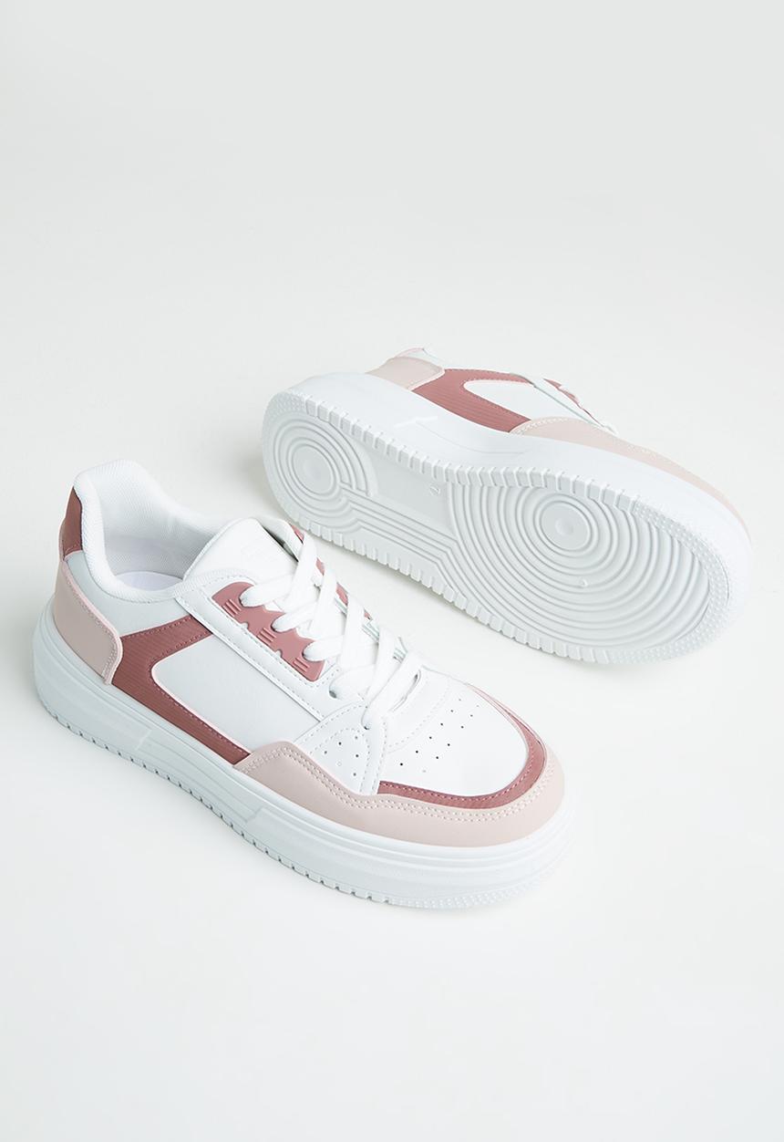 Tom Tom - Colourblock sneaker - white & mink