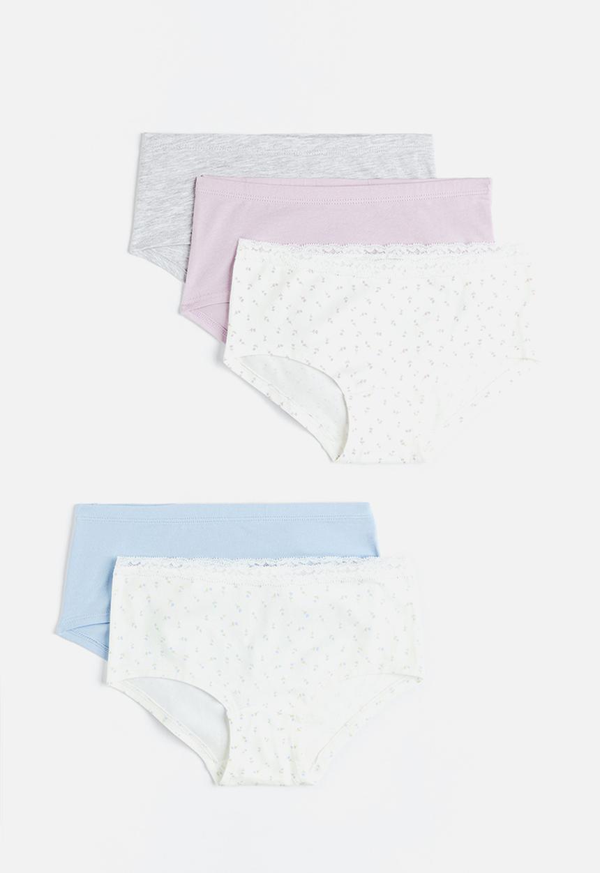 H&M - 5-Pack cotton hipster briefs - light blue floral