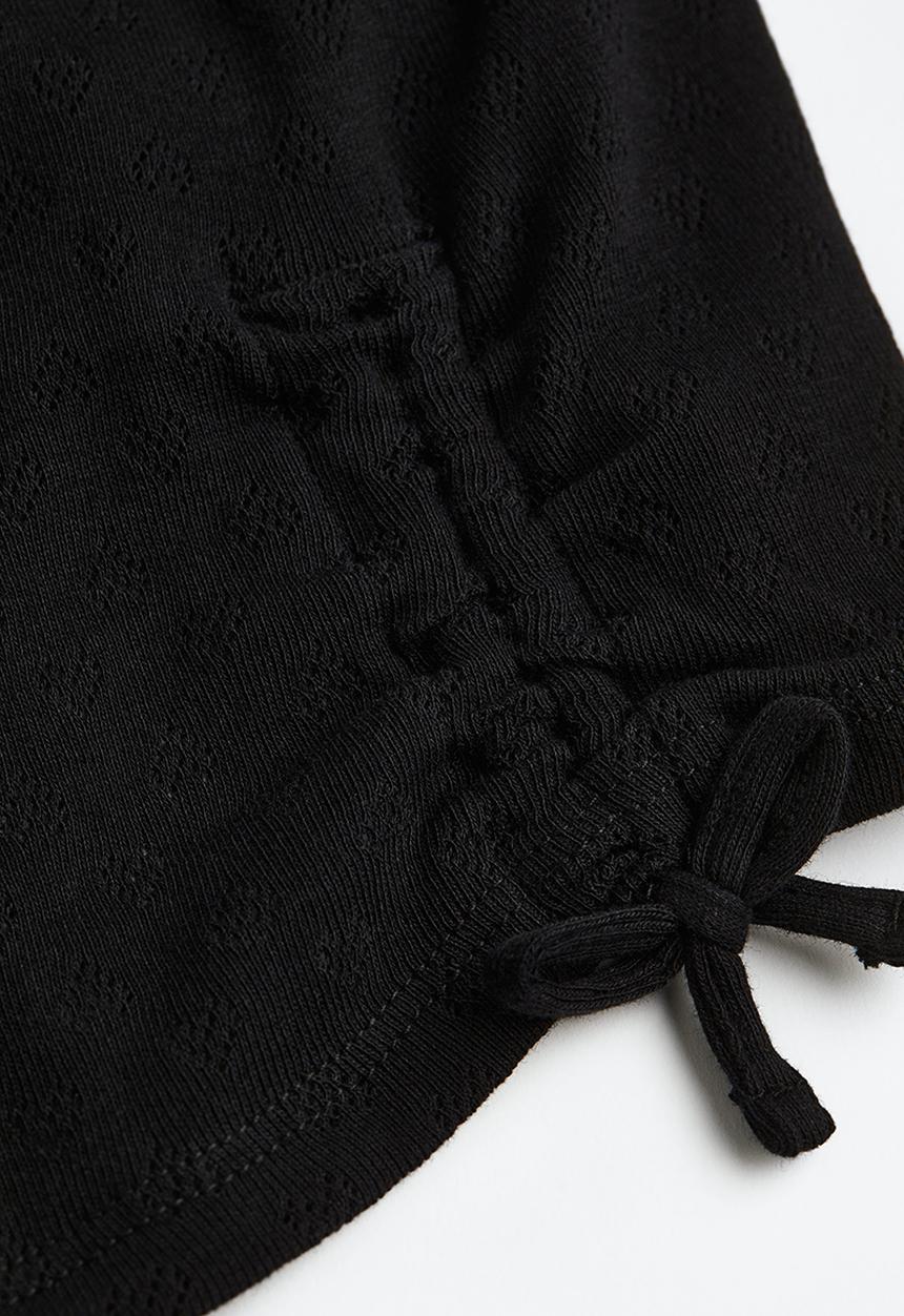H&M - Tie-detail top - black