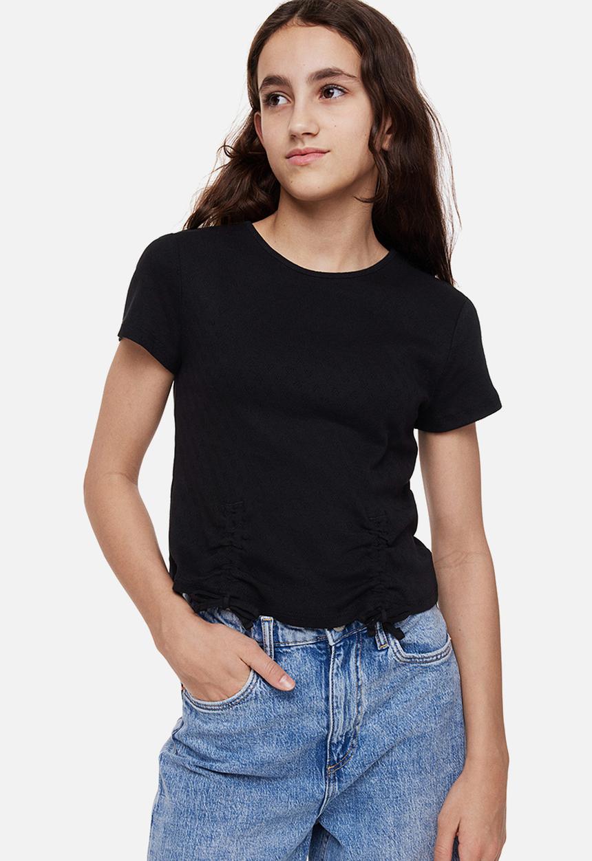 H&M - Tie-detail top - black