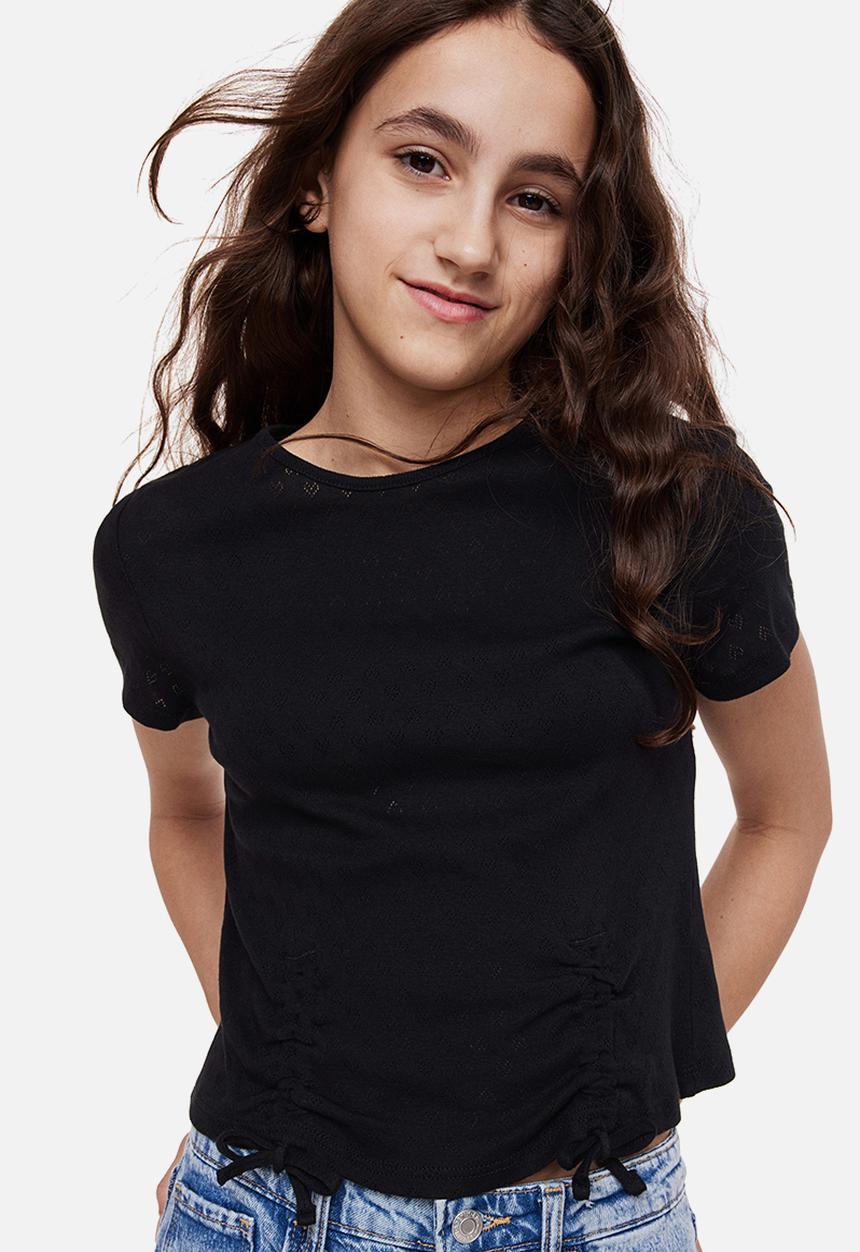 H&M - Tie-detail top - black