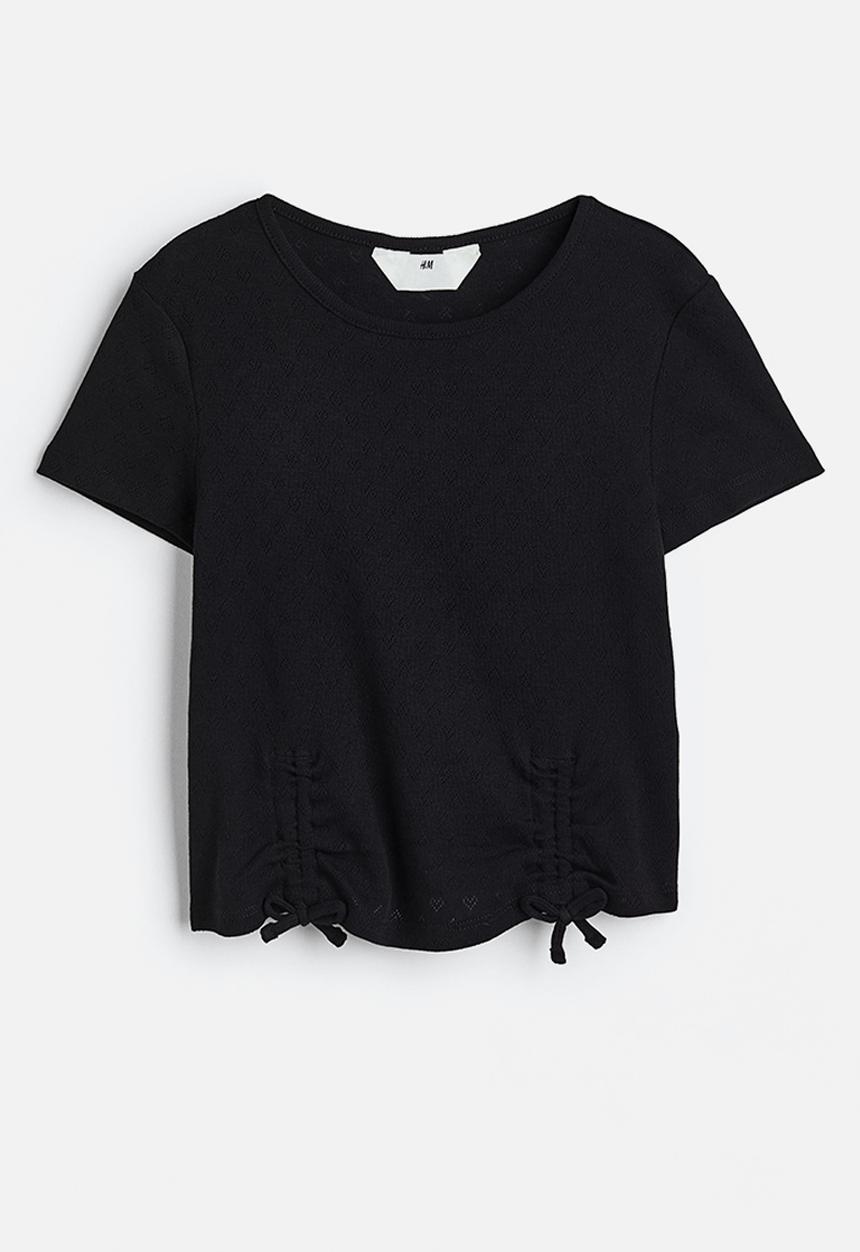 H&M - Tie-detail top - black