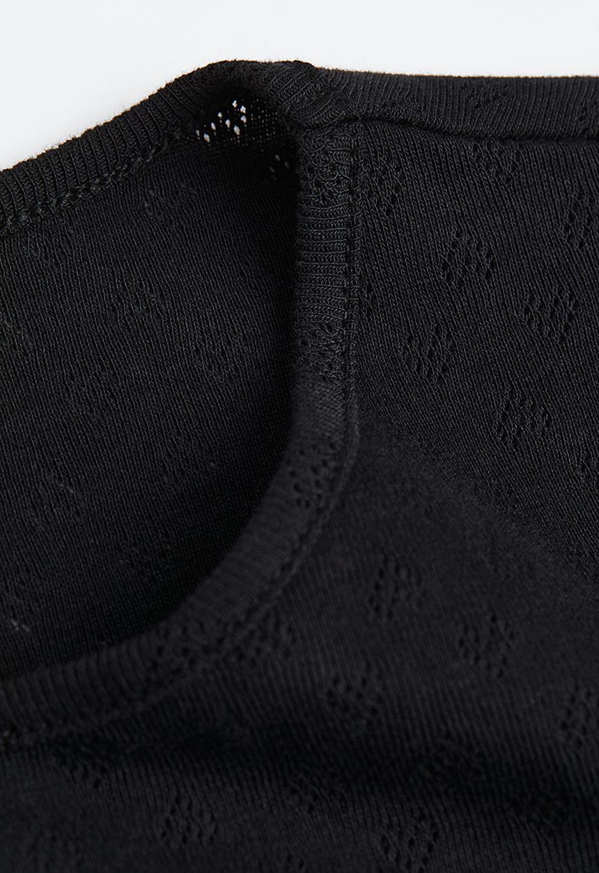 H&M - Tie-detail top - black